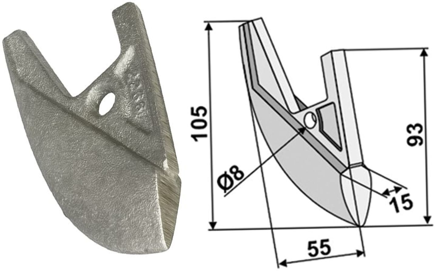 Industriehof® Säschar 15 x 105 x 55 mm, für Sämaschine Nordsten, 99.NR-01