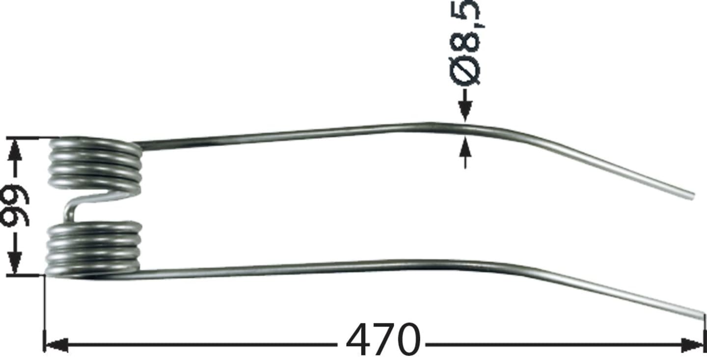 Schwaderzinken 470 x 99 x 8,5 mm für Schwader Kuhn GA 200, 300