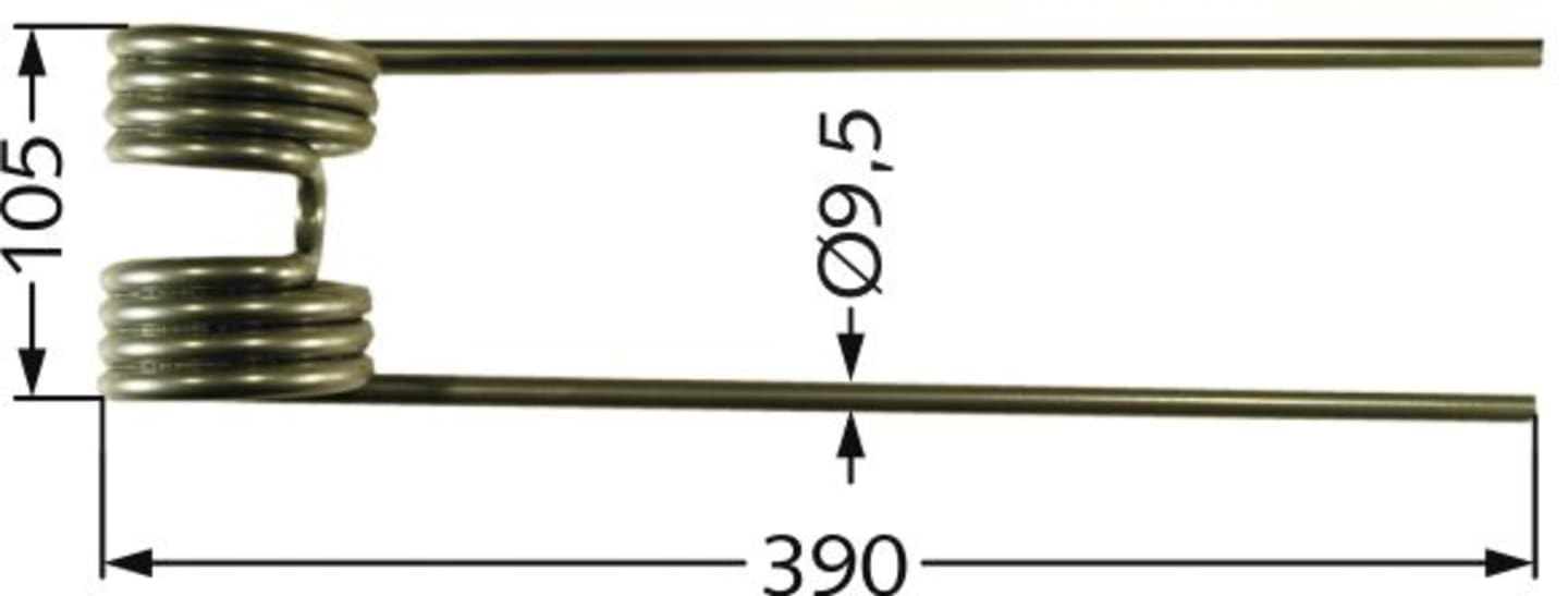 Kreiselheuerzinken links/rechts 394 x 105 x 9,5 mm für Heuer Kuhn GF 20, 400, 600, 4000