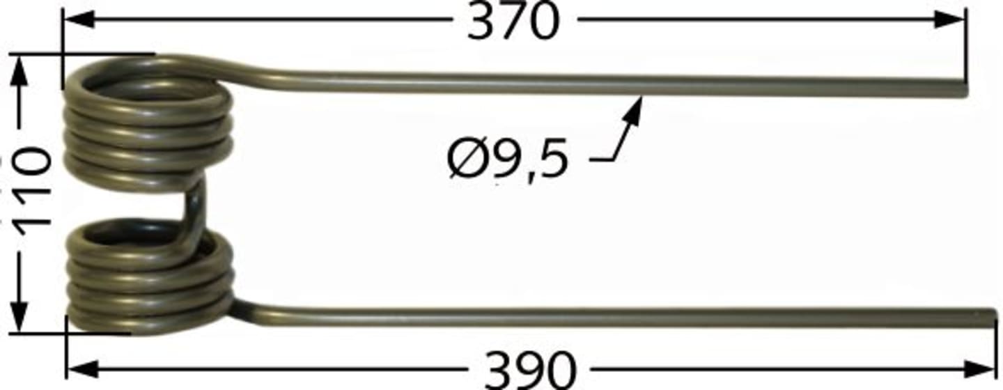 Kreiselheuerzinken links/rechts 395 x 110 x 9,5 mm für Heuer Kuhn GF 400, 500, 600, 5000, 6000, 7000, 8000, 10000, 13000, 17000