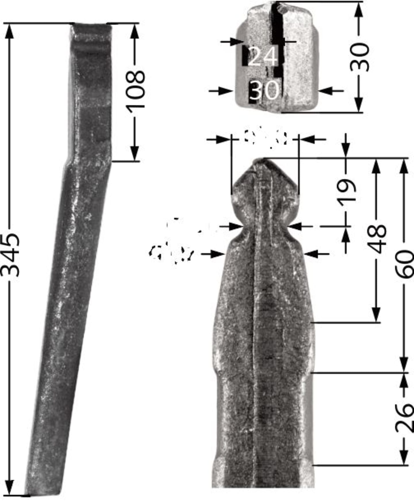 Kreiseleggenzinken links/rechts 19,6 x 345 x 30 mm, für Kreiselegge Pöttinger