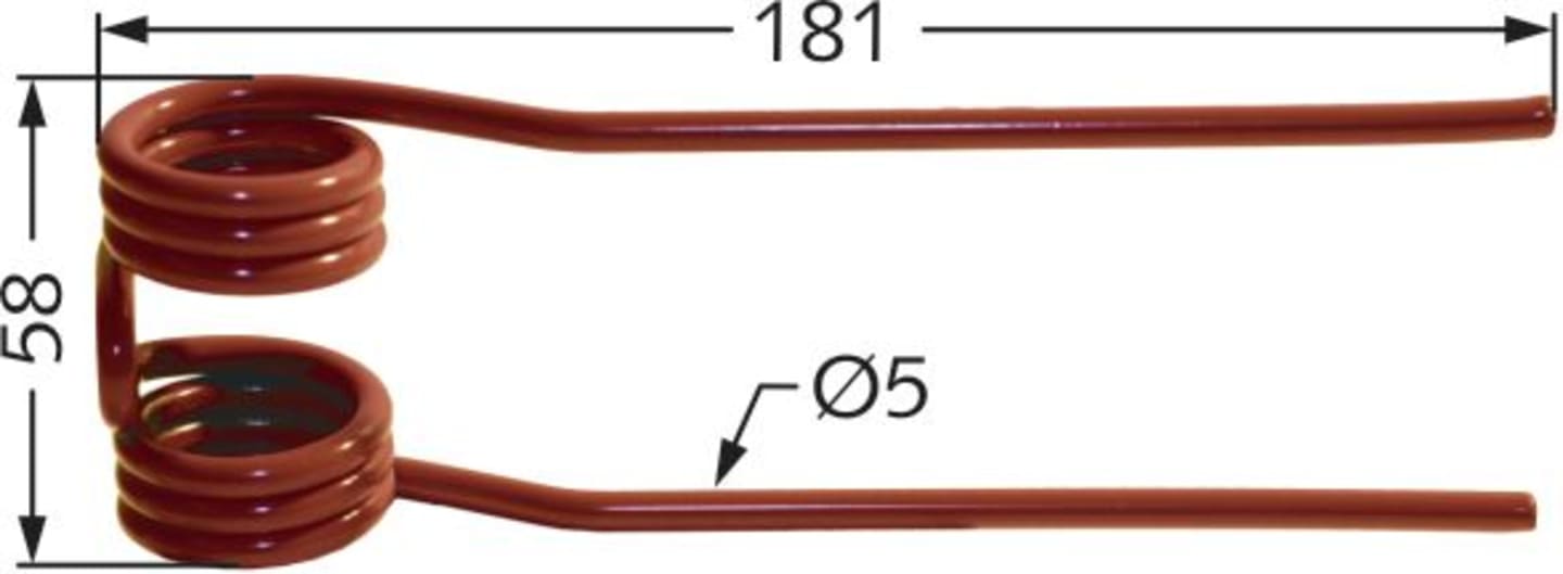 Pick-up Zinken 181 x 58 x 5 mm für Ladewagen Mengele LW 30, 200, 300, LAW, Rotant