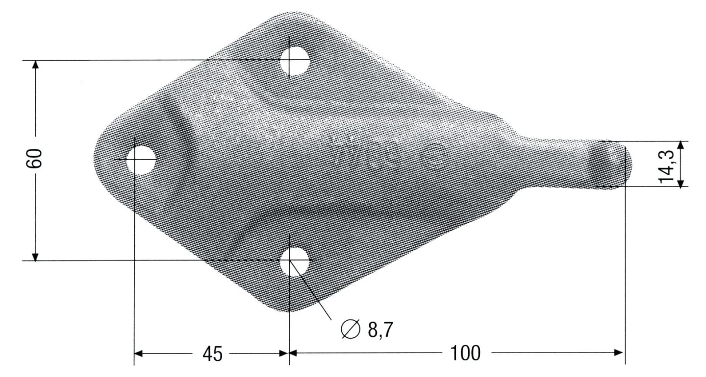 Haltenocken, "6044", zum Anschrauben, verzinkt, für Exzenterverschluss 6043