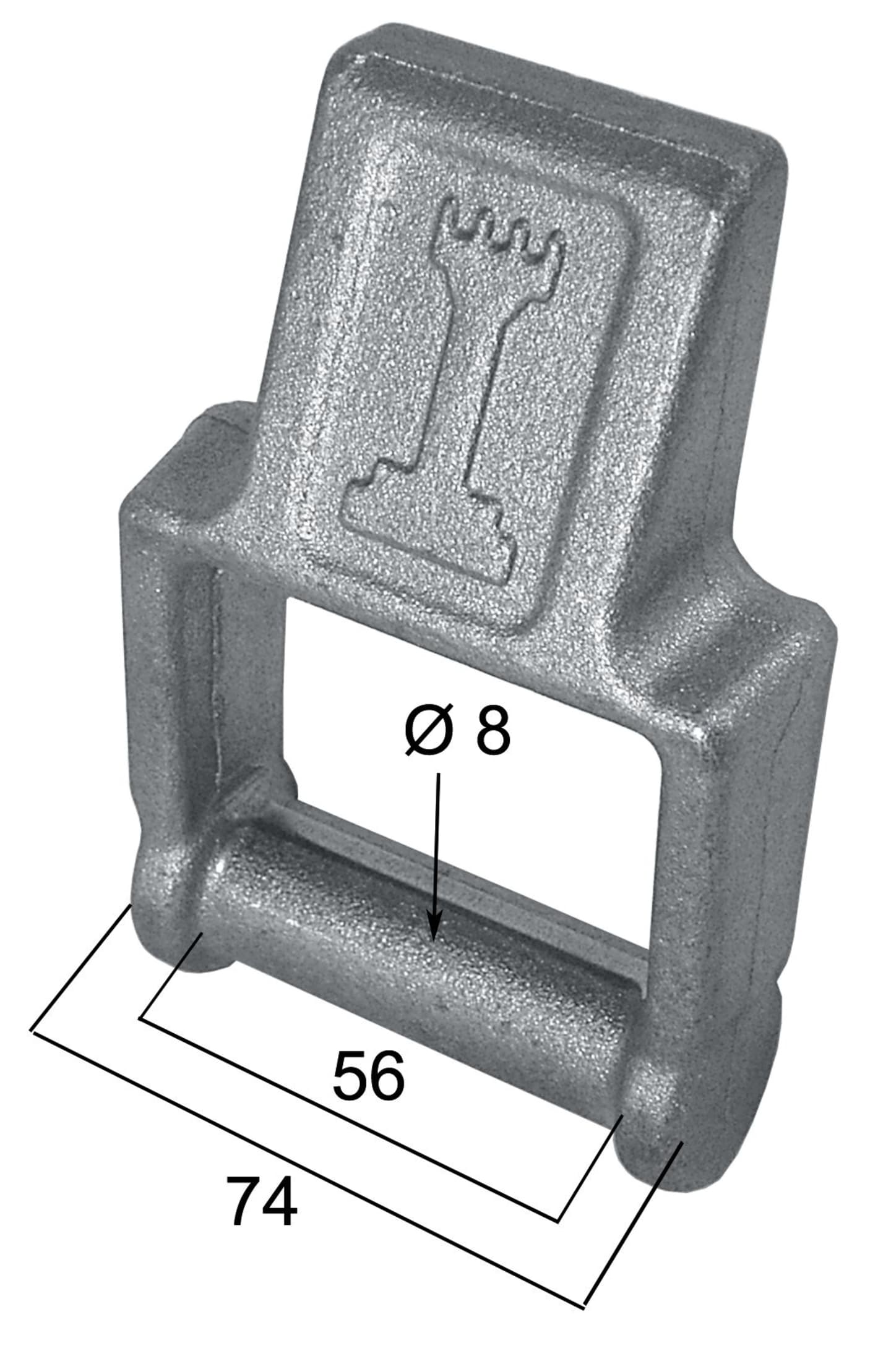 Bordwandscharnier, L x B: 115 x 74/56 mm, für Bordwand mit Zentralverriegelung