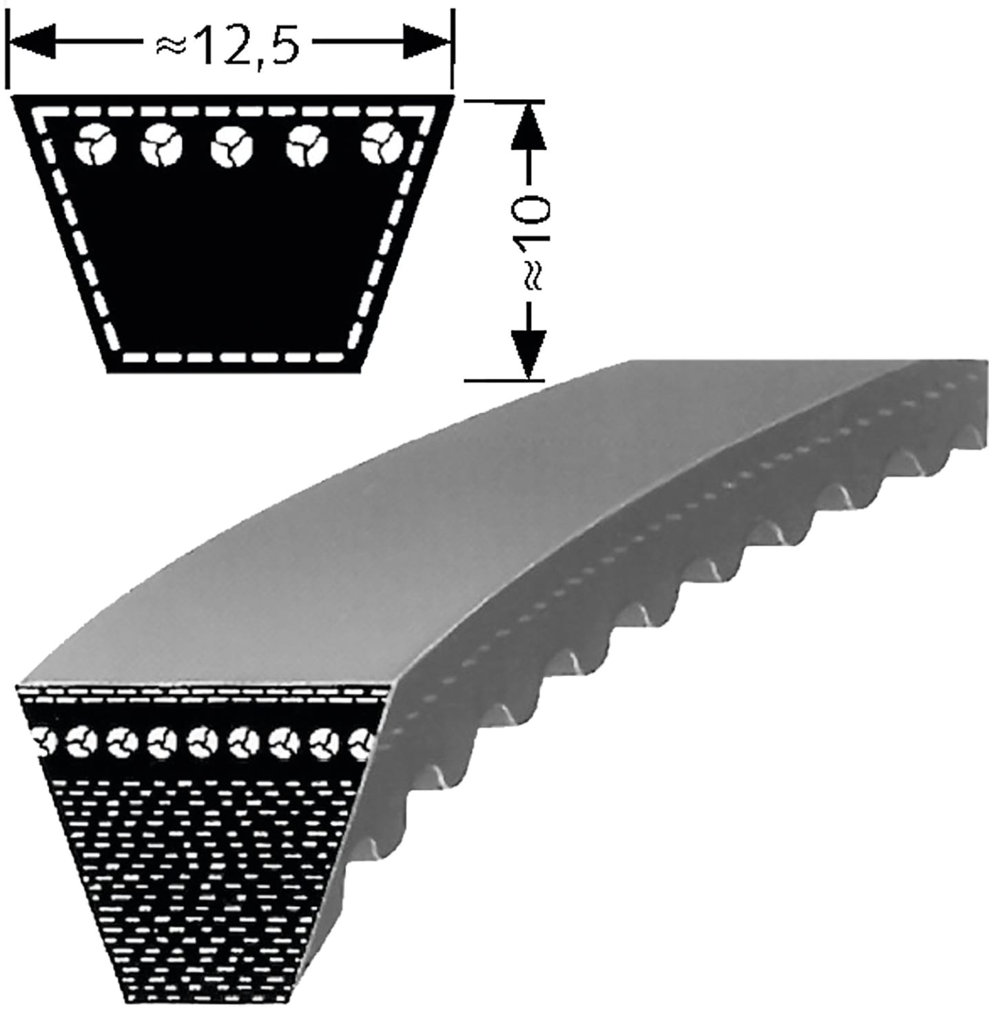 Optibelt Keilriemen XPA 1282 Lw, Schmalkeilriemen, flankenoffen formgezahnt
