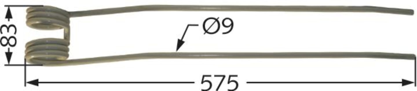 Pöttinger Schwaderzinken außen 575 x 83 x 9 mm, für Schwader Eurotop, Top 40, 400, 436.030