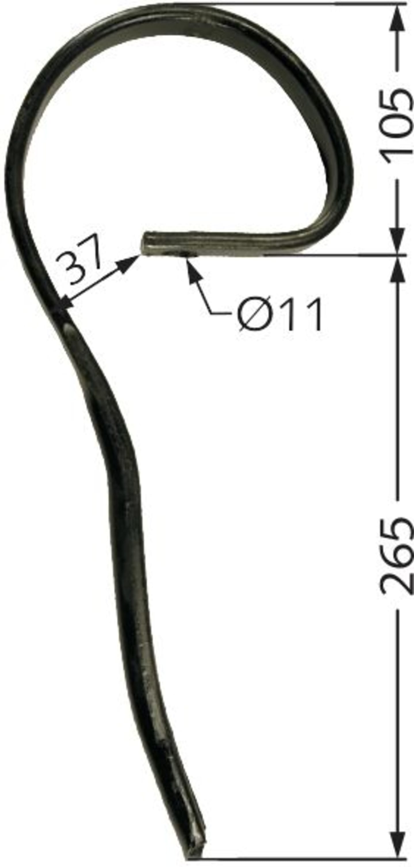 Rasspe Garezinken 370 x 8 mm gerade, kugelgestrahlt für Lemken, Rasspe