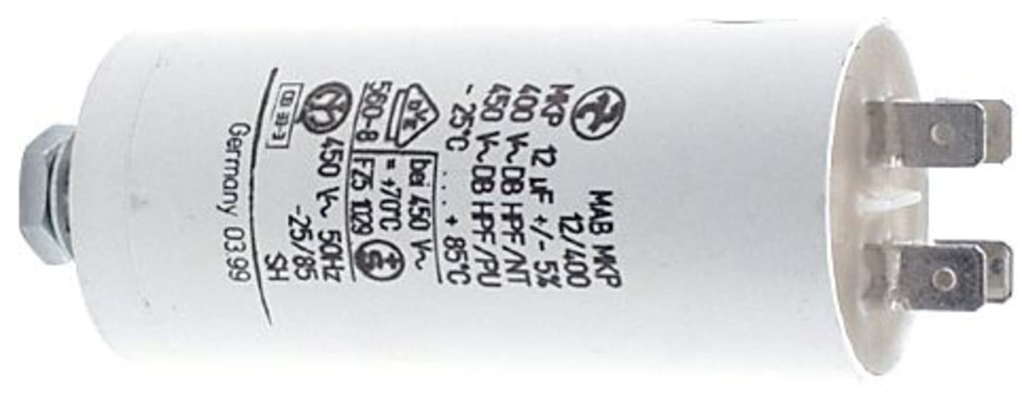 E-Kondensatoren 12 µF, Länge 102 mm, Gewinde M 8 AG