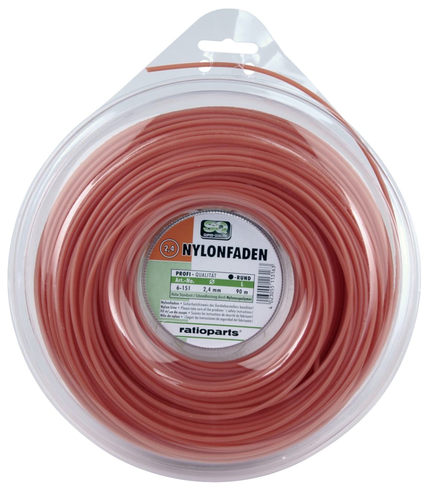 Mähfaden "Copolymer" 2,7 mm/240 m rund, orange, Donut