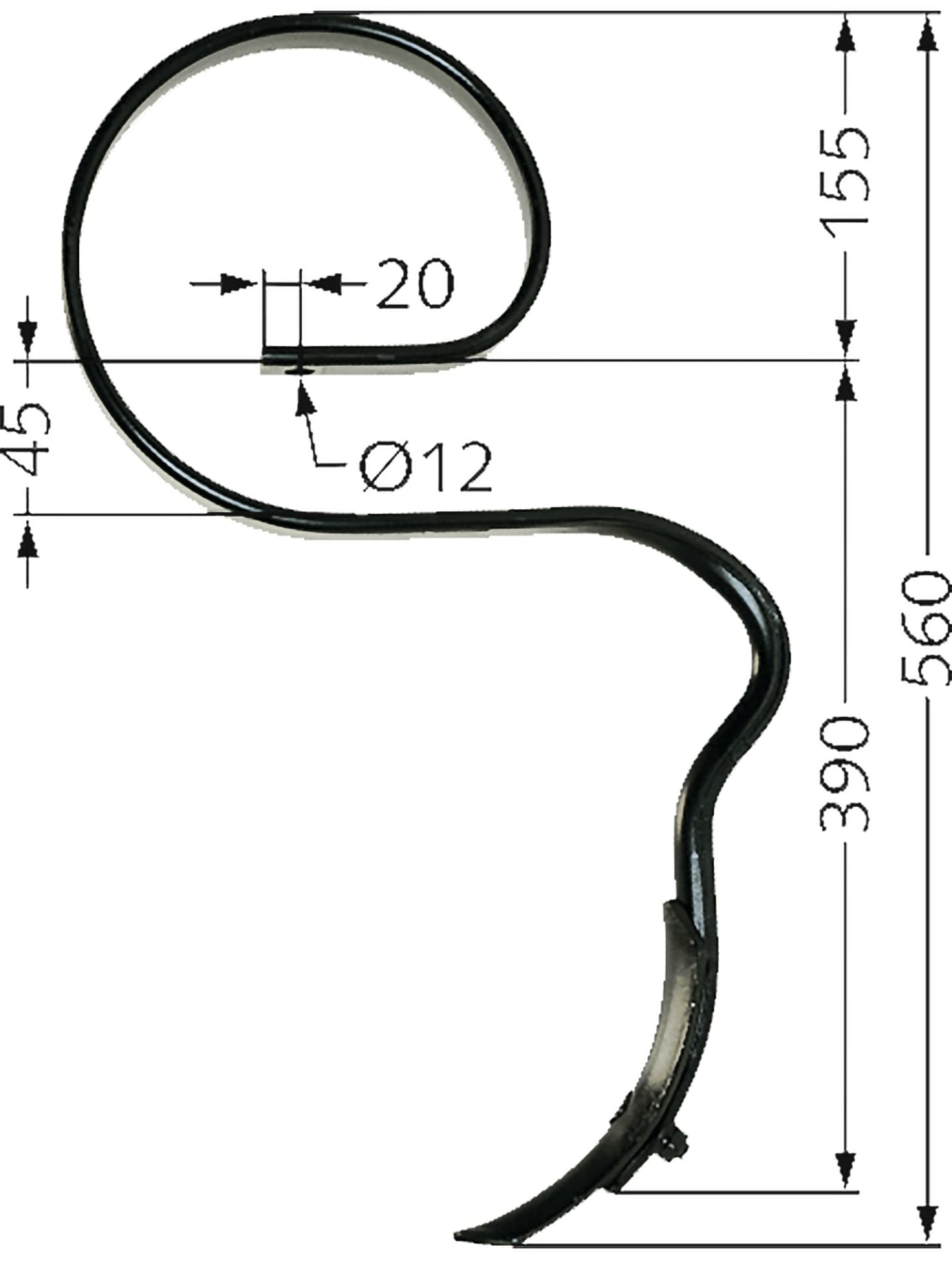 Rau Schnellflußzinken 560 x 10 mm mit Schar, RG00012144