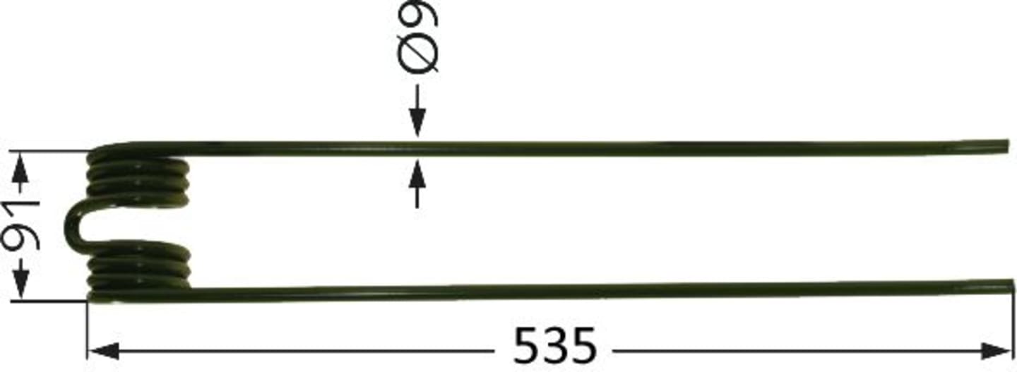 Schwaderzinken 535 x 91 x 9 mm für Schwader Stoll R200, 300, 400, 600, 1400, Drive