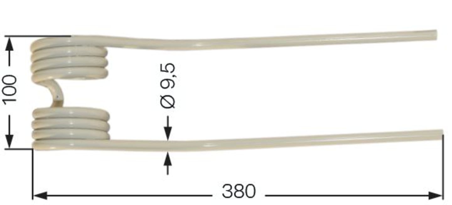 Kreiselheuerzinken 380 x 100 x 9,5 mm für Heuer Stoll Z, Speed