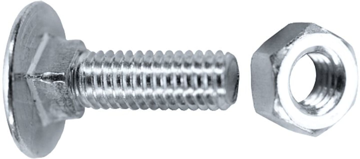 Flachrundschraube DIN 603 - 4.8 galvanisiert, mit Mutter
