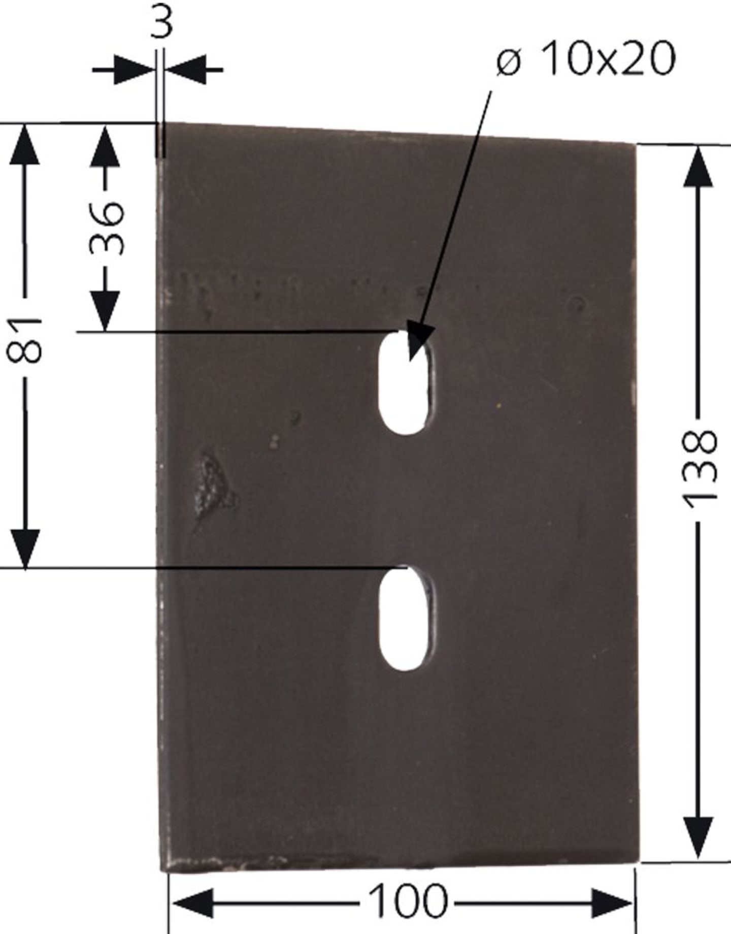 Industriehof® Abstreifer 138 x 100 x 3 mm, Bohrung 20 x 10 mm für Lely Packerwalzen, 51-L110
