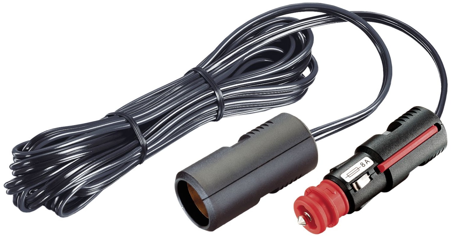 Herth + Buss Steckdose 1-polig, 12 – 24 V 8 A, Kunststoff, mit Sicherung und Flachkabel, 51 306 341