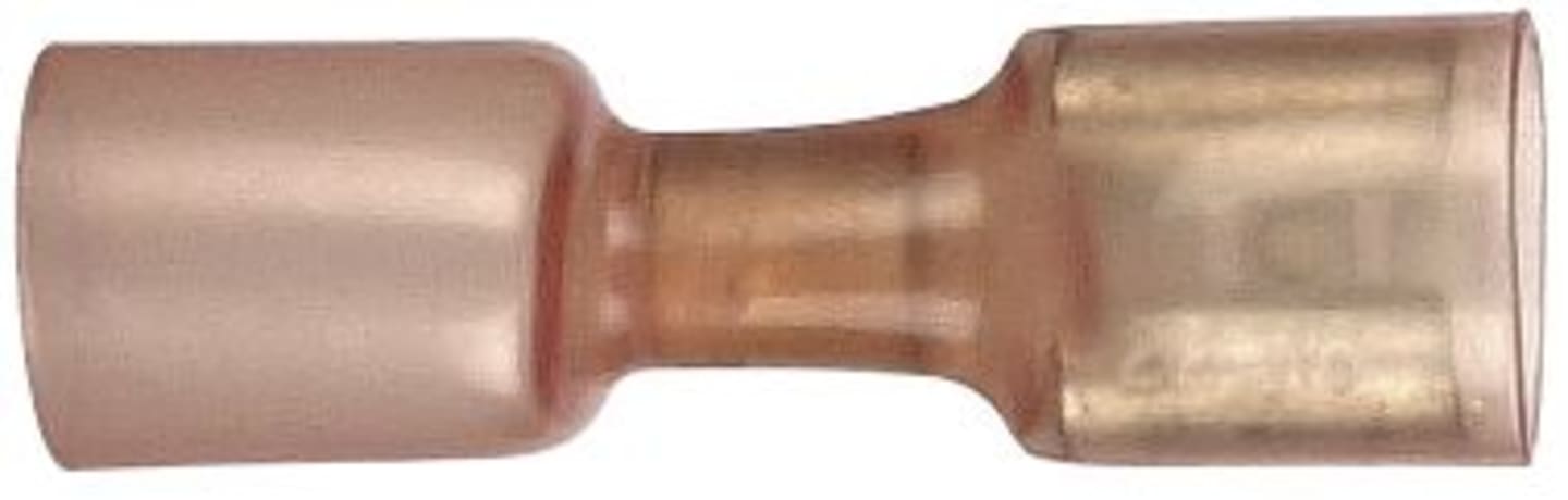 Herth + Buss Flachsteckhülse "Crimpseal II" 6,3 mm, Kabel 0,5 – 1,5 mm², isoliert, rot, mit Schrumpfverbinder, 50 252 622