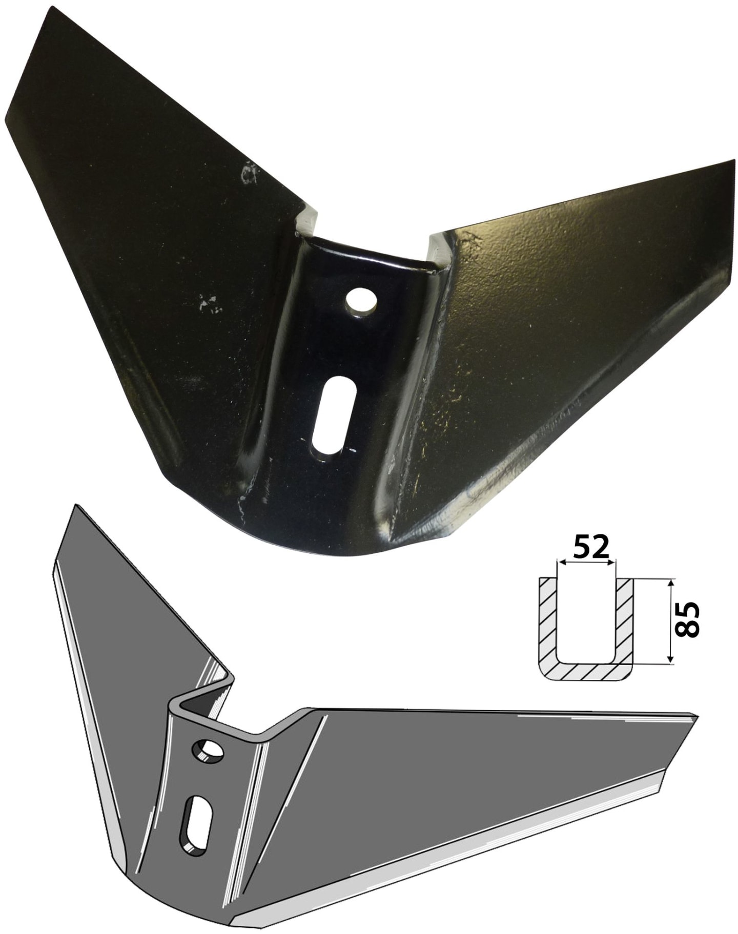 Industriehof® Flügelschar 480 mm für Kerner alt, 101.480-45-75-1