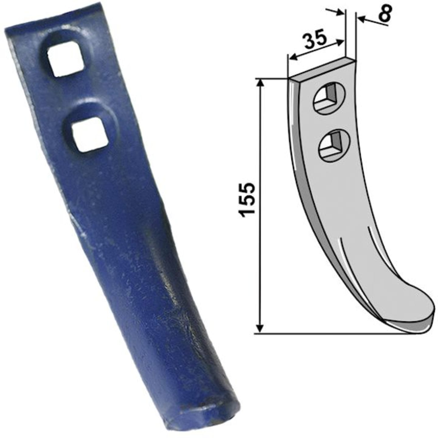 Industriehof® Spurlockererschar 155 x 35 x 8 mm für Spurlockerzinken Fiona, Nordsten, Stegsted, Taarup, 1.10.400