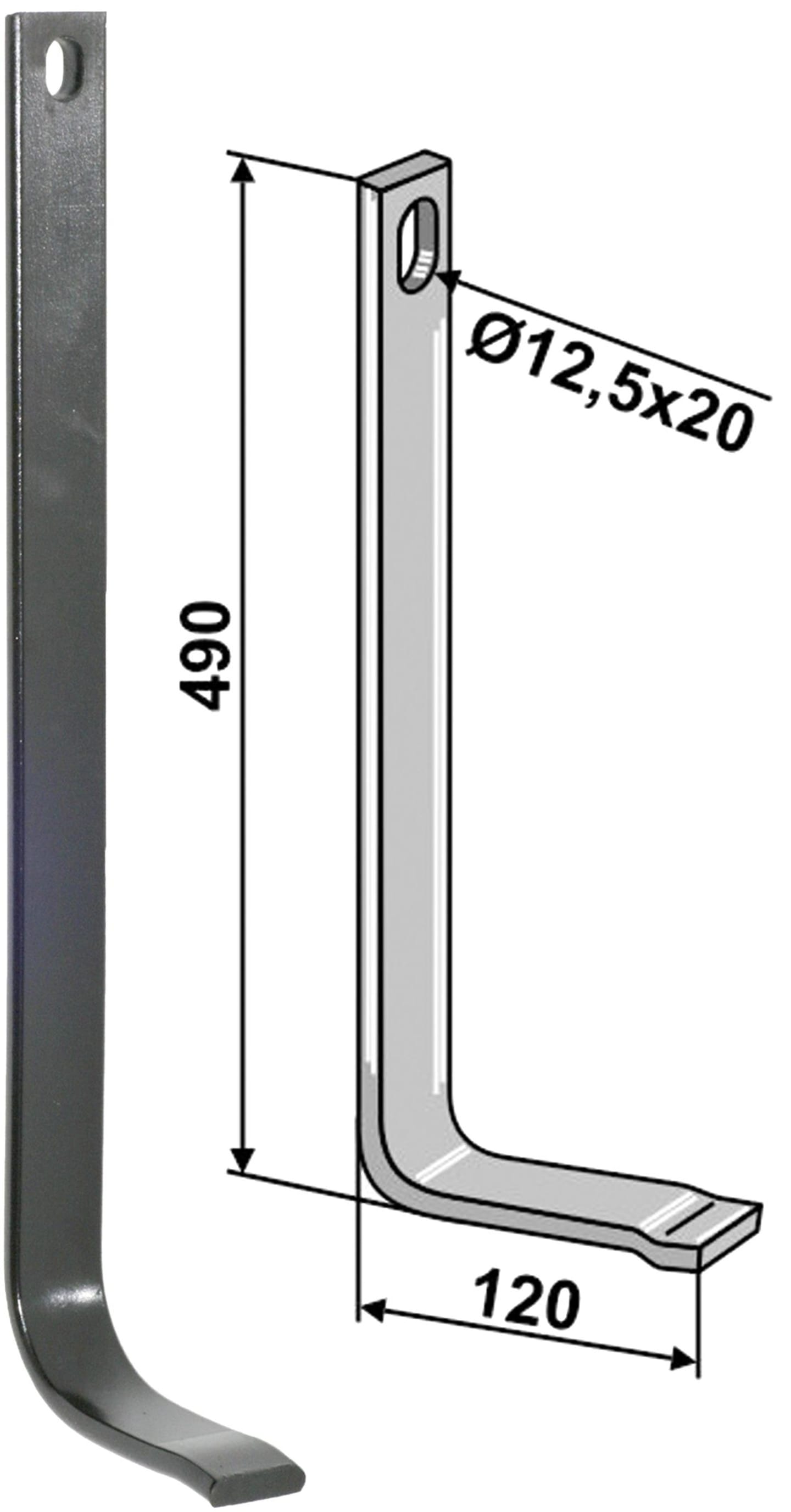 Industriehof® Stützfeder 490 x 10 x 40 mm, für universal, Spurlockerzinken mit Schar (Best. Nr. 10075575), 10.5012/2