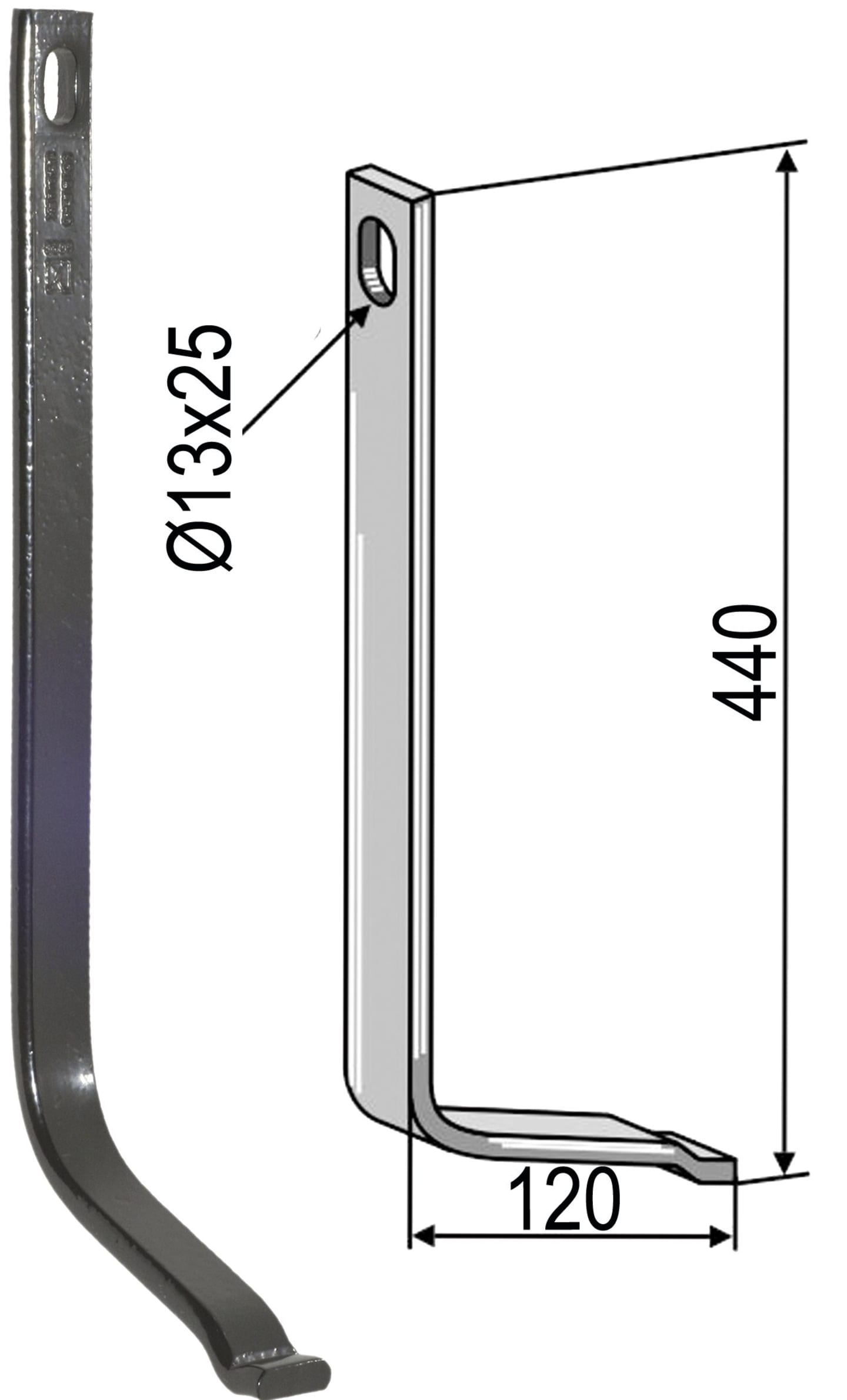 Industriehof® Stützfeder 440 x 12 x 32 mm, für universal, Spurlockerzinken mit Schar (Best. Nr. 10075571), 10.5004/2