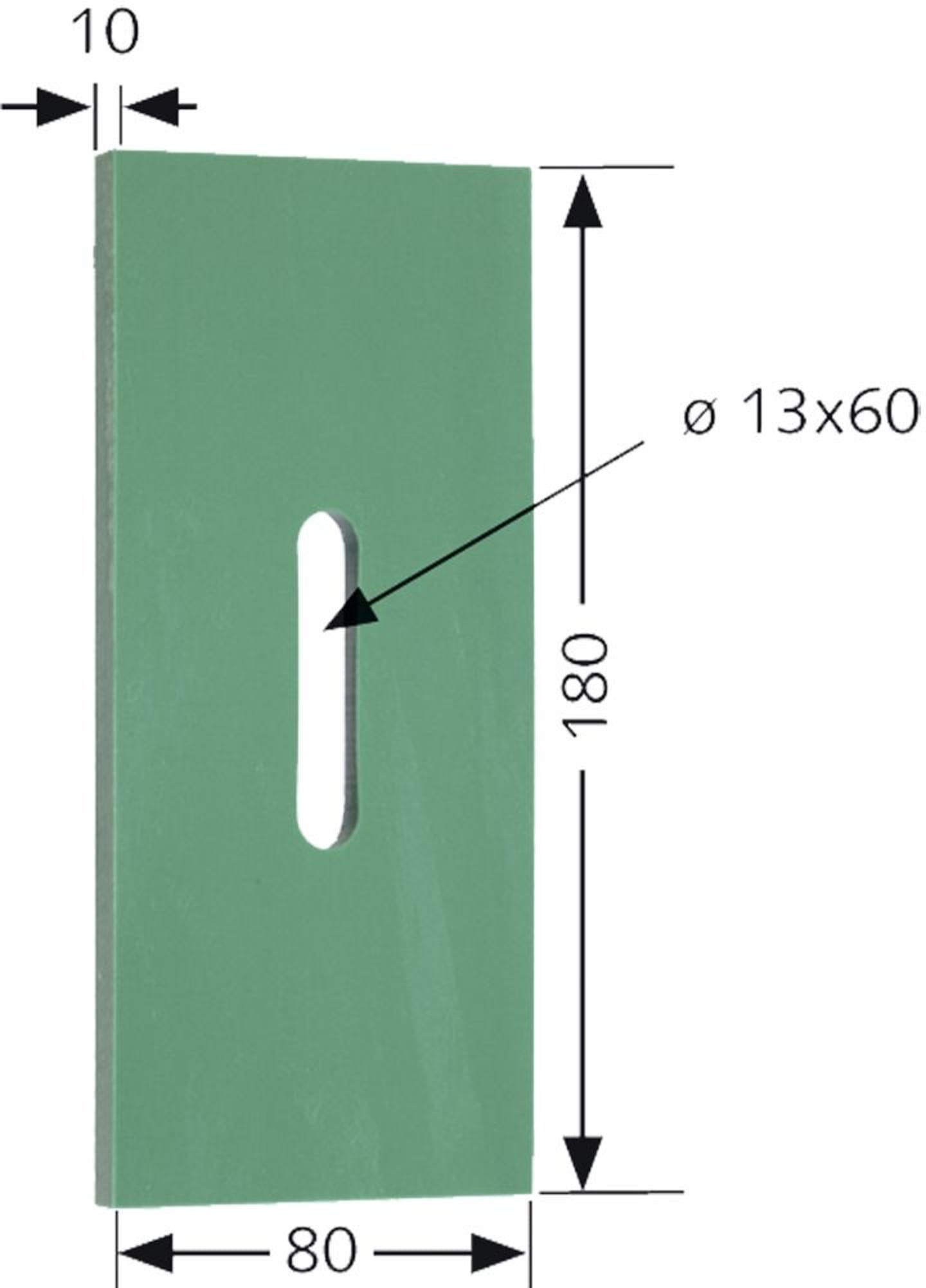 Greenflex Plastik-Abstreifer 180 x 80 mm, Bohrung L x B 60 x 13 mm für Rabe Packerwalzen