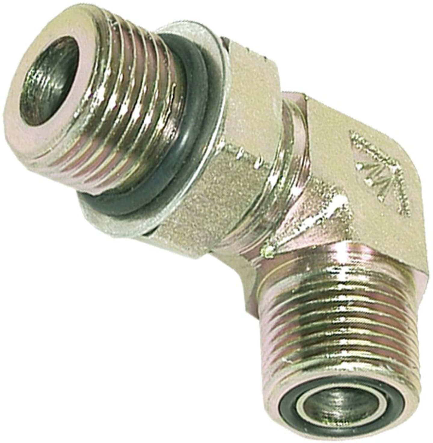 Winkel-Einschraubverschraubung "WE-OR", 90 °, zöllig, UNF-UN/zöllig; UNF-UN, einstellbar, Flachdichtung O-Ring, O-Ring und Dichtscheibe