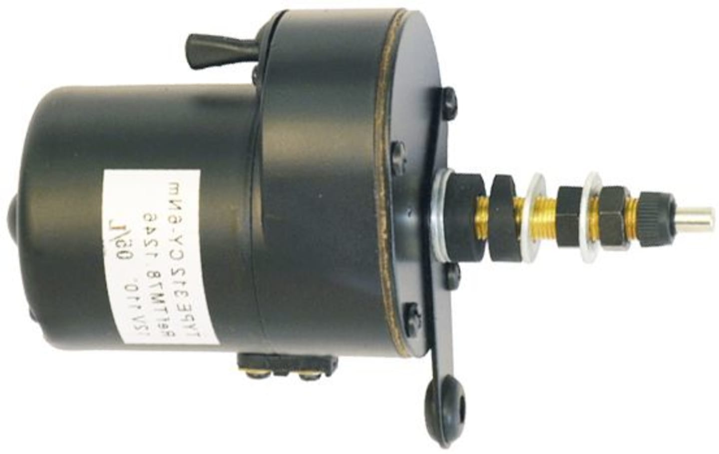 Scheibenwischermotor 12 V Wischwinkel 110 °, leichte Bauart, Ø Welle 6 mm x M 6 AG für Fritzmeier