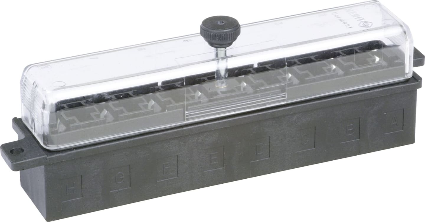 Herth + Buss Sicherungsdose 142 x 43,5 x 29 mm, 8-polig, Flachsteckanschluss für Flachstecksicherungen "Standard", 50 300 818