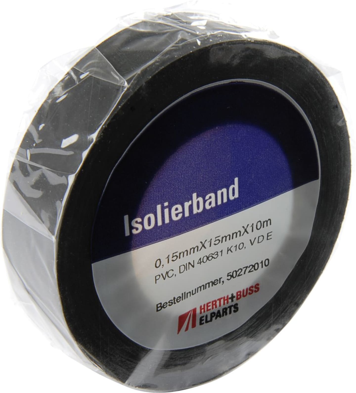 Herth + Buss Isolierband 10 m, 15 x 0,15 mm, schwarz, PVC (Polyvinylchlorid), 50 272 010