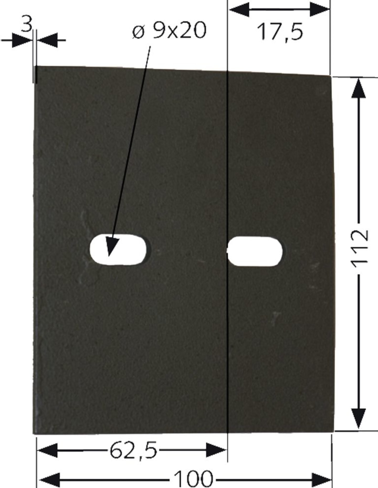 Industriehof® Abstreifer 112 x 100 x 3 mm, Bohrung 20 x 9 mm für Lely Packerwalzen, 51-L116