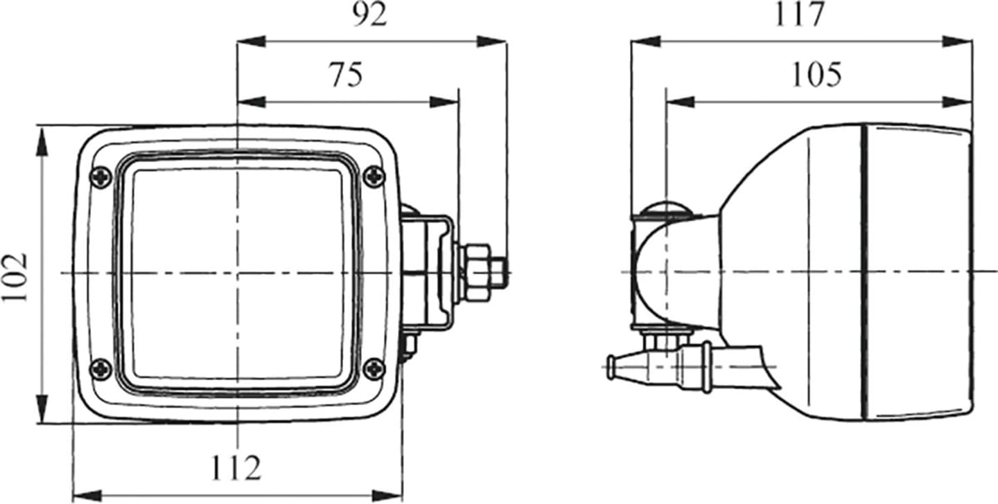 Hella® Arbeitsscheinwerfer "Ultra Beam Standard FF", 12 – 24 V, für nahe Ausleuchtung, waagerecht; geschraubt, 1GA 996 083-011