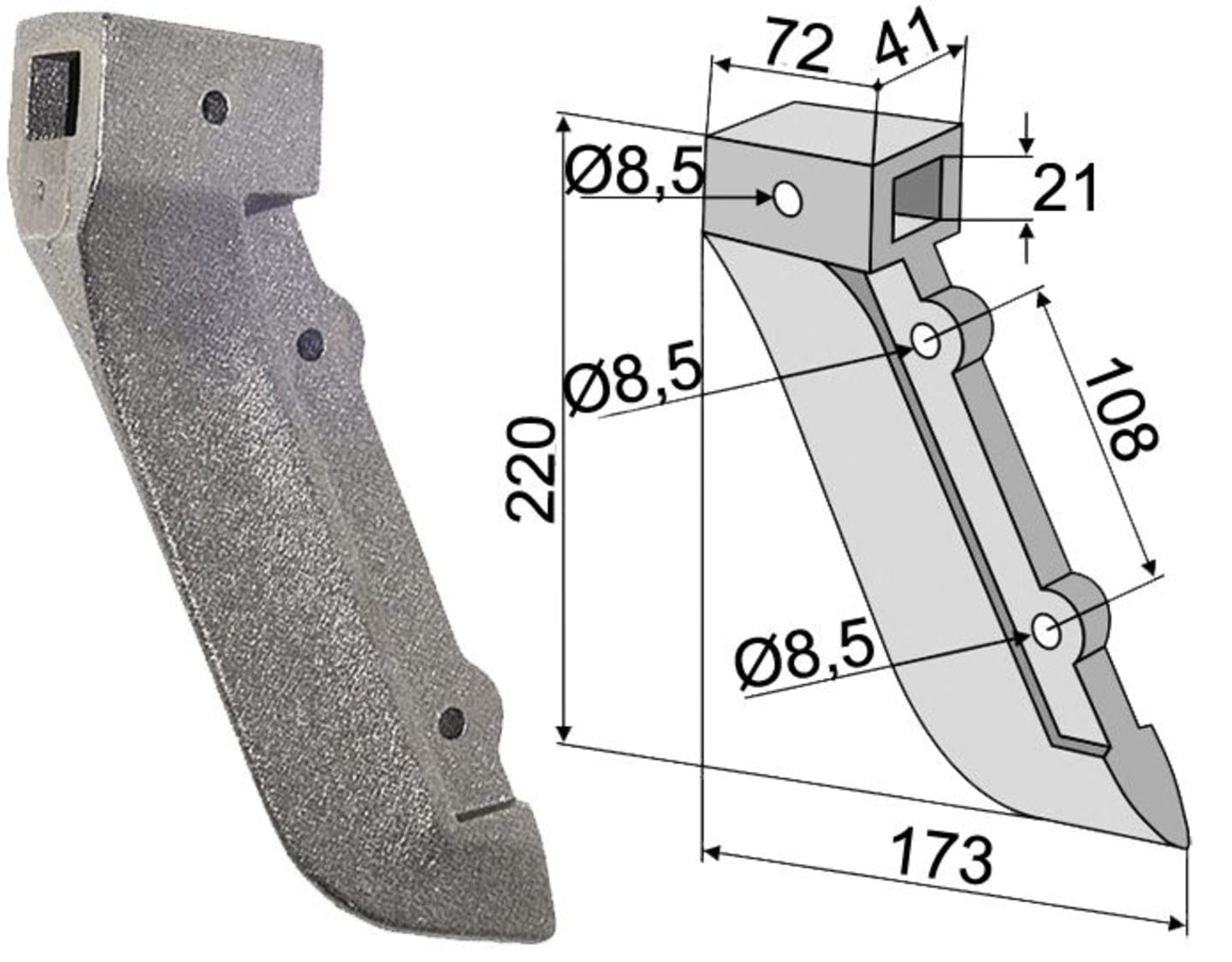 Industriehof® Säschar 41 x 220 x 173 mm, für Sämaschine Becker, 99.BE-05