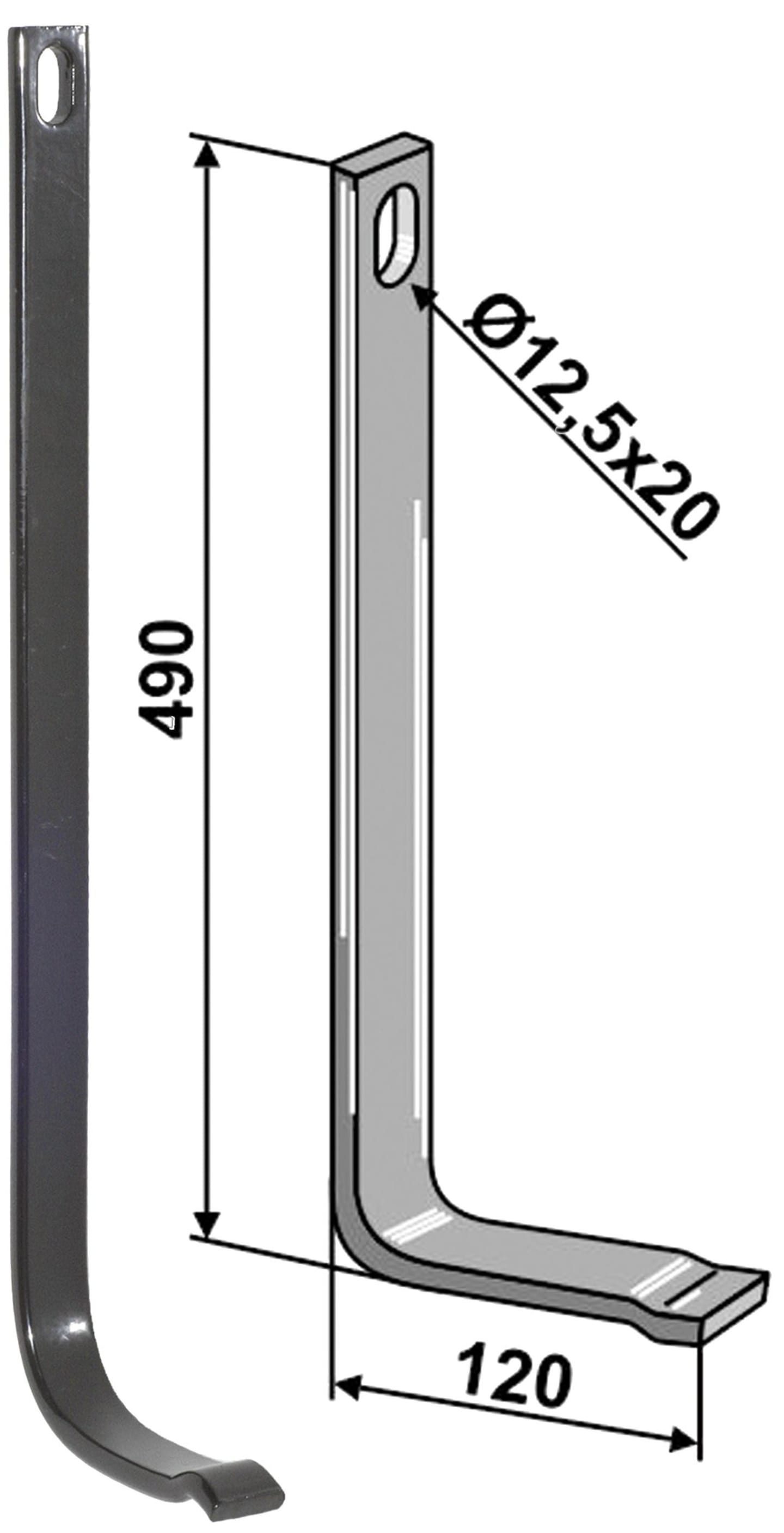 Industriehof® Stützfeder 490 x 10 x 32 mm, für universal, Spurlockerzinken mit Schar (Best. Nr. 10075578), 10.5015L/2