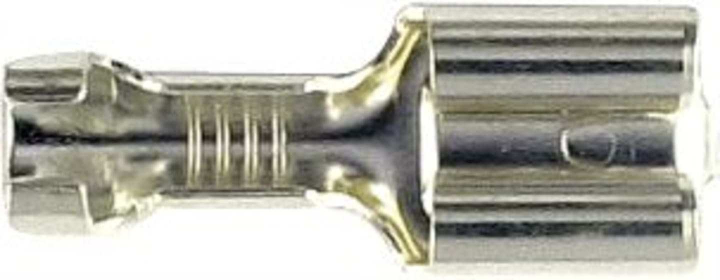 Herth + Buss Flachsteckhülse 6,3 x 0,8 mm, Kabel 1 – 2,5 mm², Messing versilbert, mit Rastpunkten, 100 St., 50 251 422