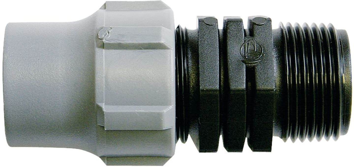 TAVLIT Verbinder gerade 16 mm x 3/4" AG, Nut Lock, für dickwandiges Tropfrohr, 76200-001800