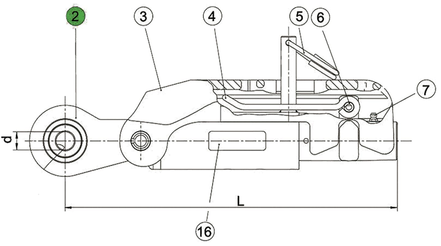 Walterscheid Stabilisator "ADSST-B", Grundkörper mechanisch, mit Spannstift, 350 mm, Federweg ± 33 mm, für Unterlenker mechanisch, 1309183