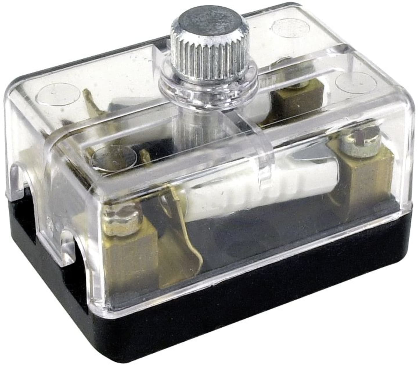 Herth + Buss Sicherungsdose 2-polig, transparent; schwarz, Schraubanschluss für Torpedosicherungen, 50 300 217