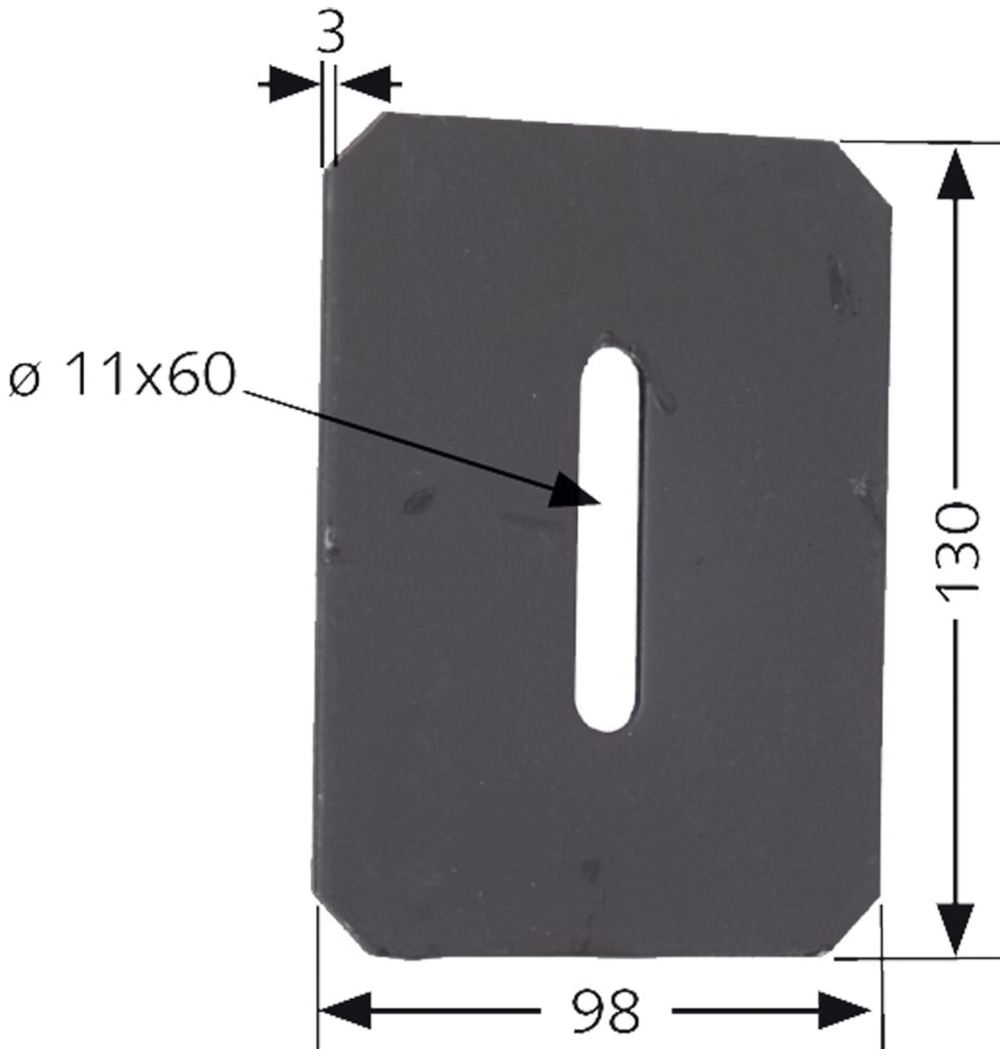 Industriehof® Abstreifer 130 x 98 x 3 mm, Bohrung 60 x 11 mm für Krone Packerwalzen, 51-K101