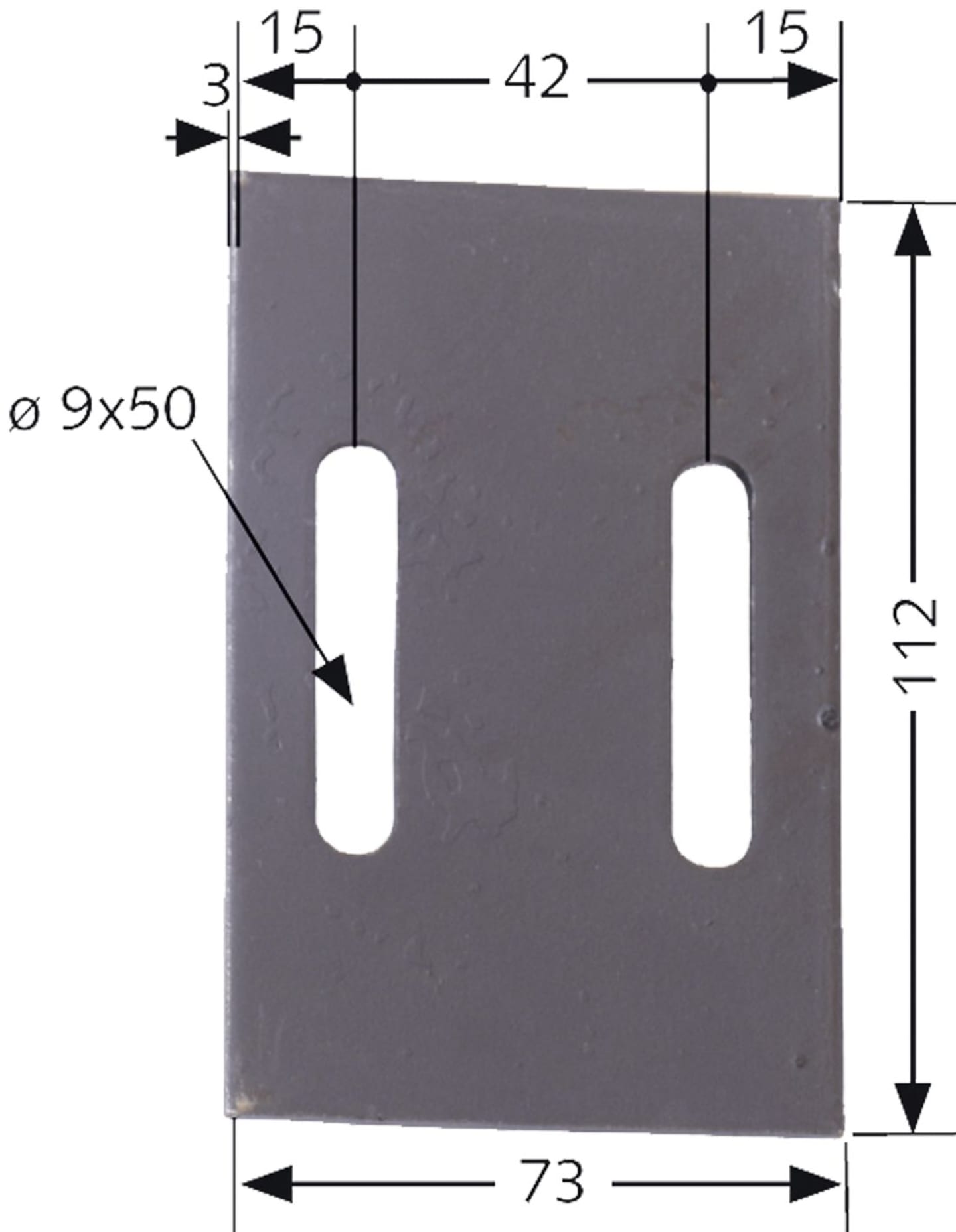 Industriehof® Abstreifer 112 x 73 x 3 mm, Bohrung 50 x 9 mm für Maschio Packerwalzen, 51-M200