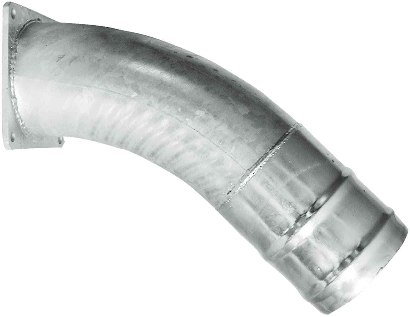 Hücobi Bogen 45 ° mit 4-Eck-Flansch und Schlauchtülle 159 mm, Perrot, verzinkt, 2460 159045