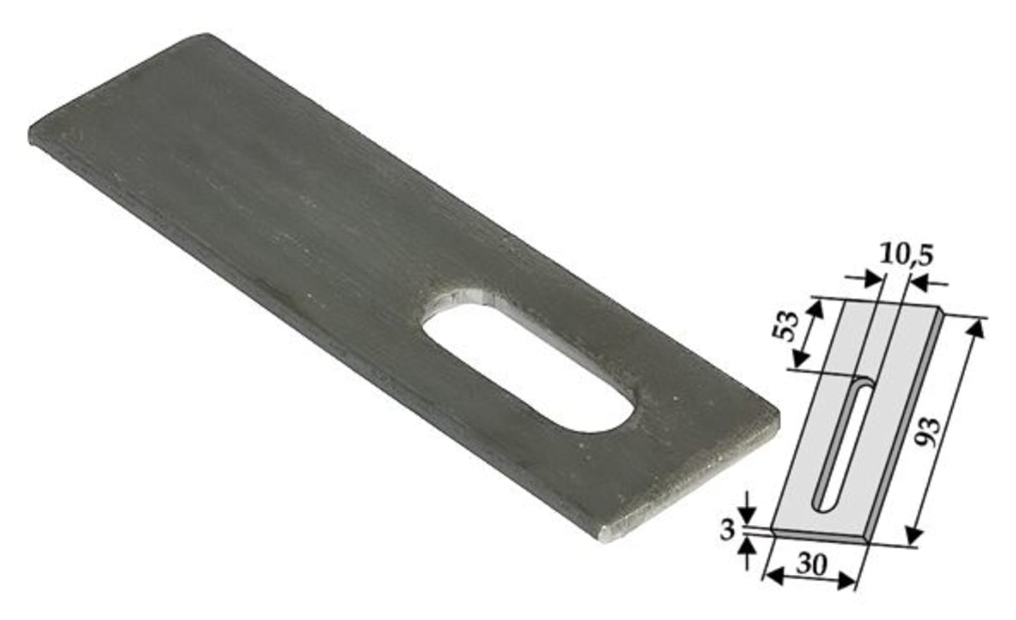 Industriehof® Sicherungsblech 93 x 30 x 3 mm, für Universal Baggerzahn, 18300-17