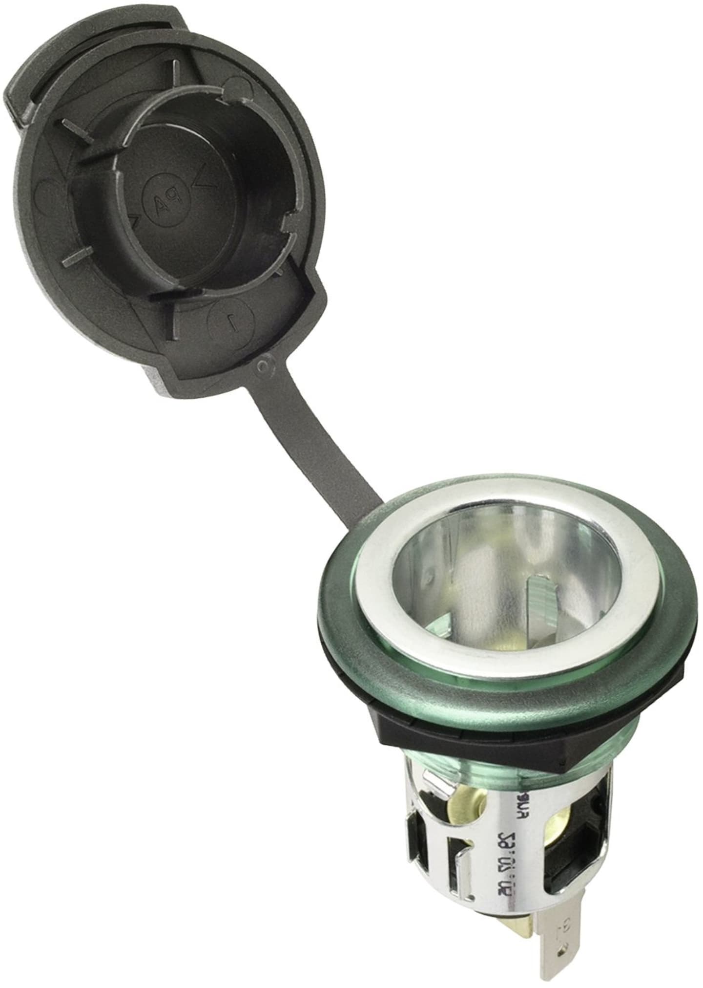 Herth + Buss Powersteckdose 12 – 24 V, 1-polig, geschraubt, mit Deckel, unbeleuchtet, 56 394 350