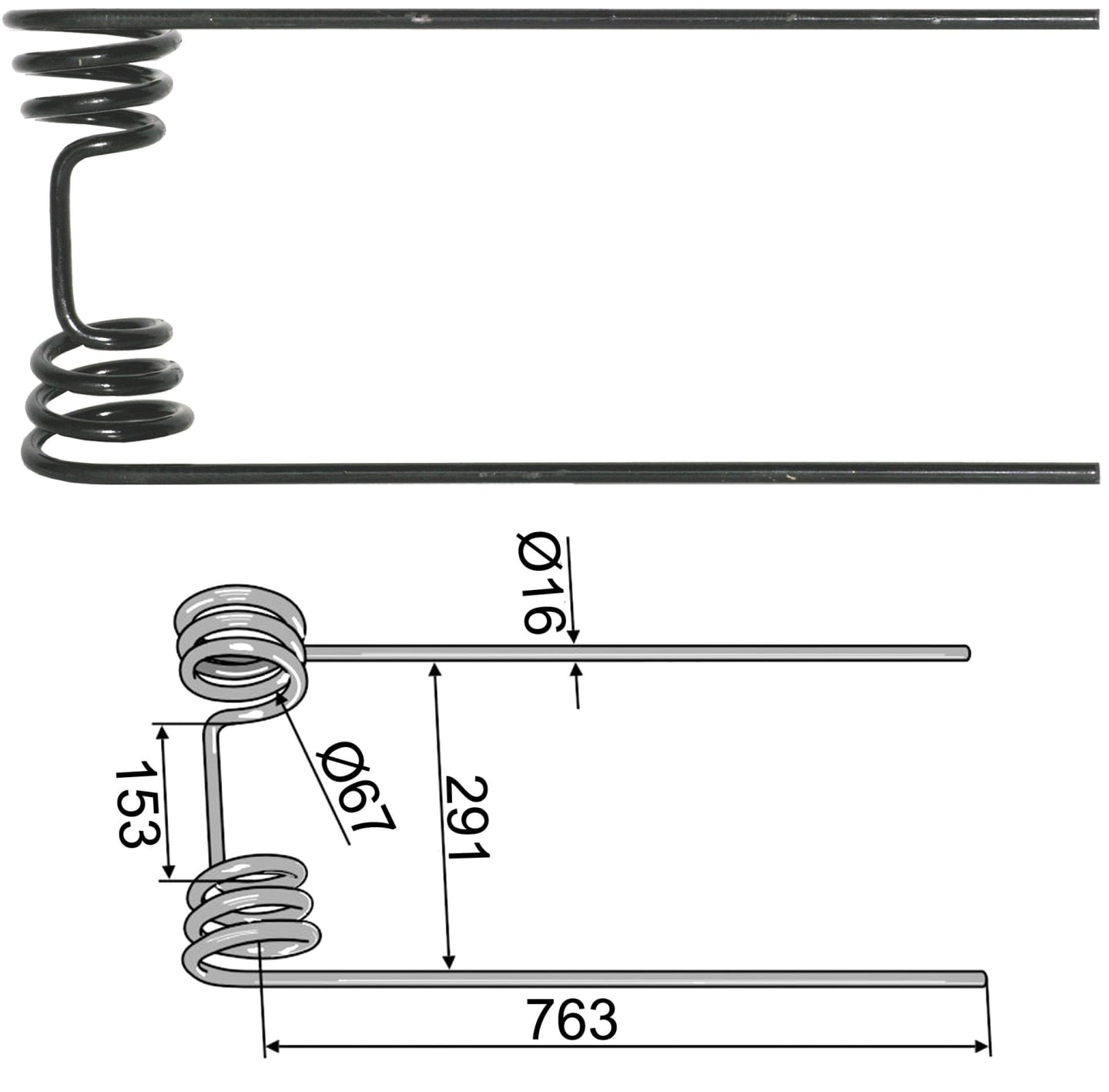 Industriehof® Strohstriegelzinken 763 x 291 x 16 mm, universal, 10.ST-ST-4
