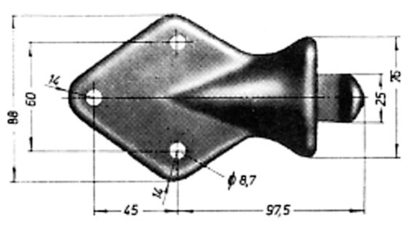 Anschraubnocken, "6023", beidseitig, für Winkehebellverschluss 6022