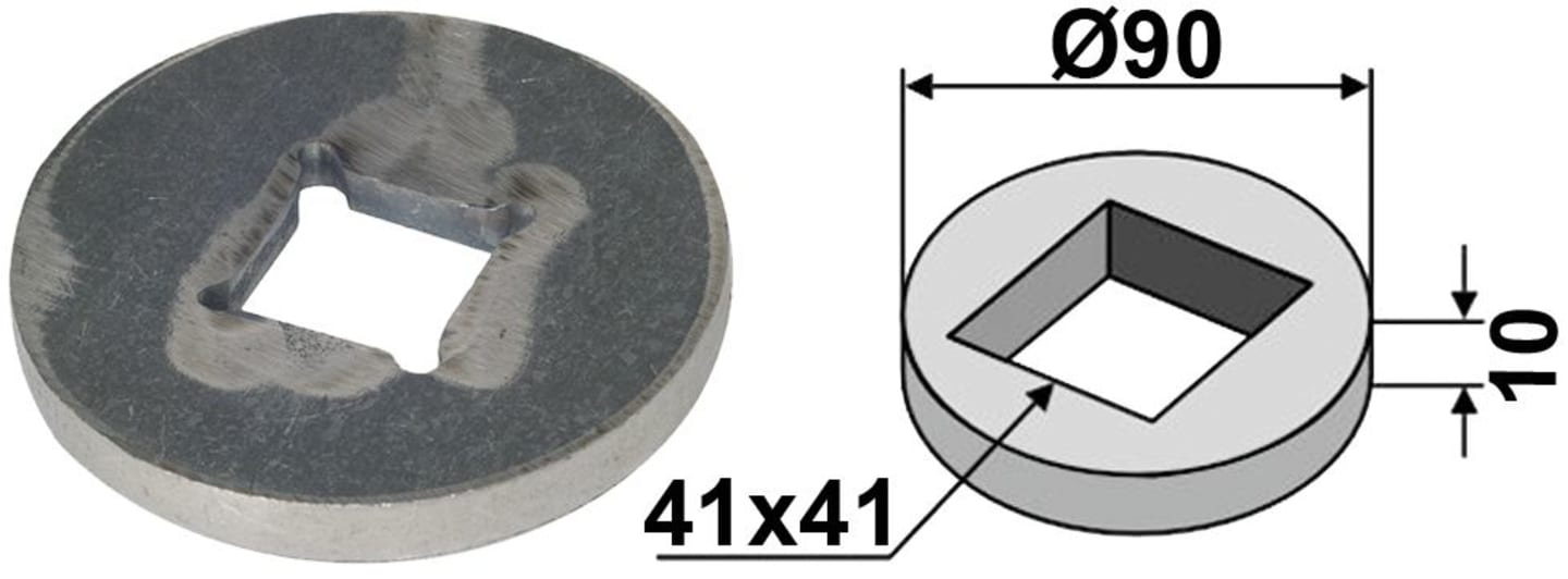 Industriehof® Vorschweißring gerade, für Vierkantwelle 40 x 40 mm, 31-0074