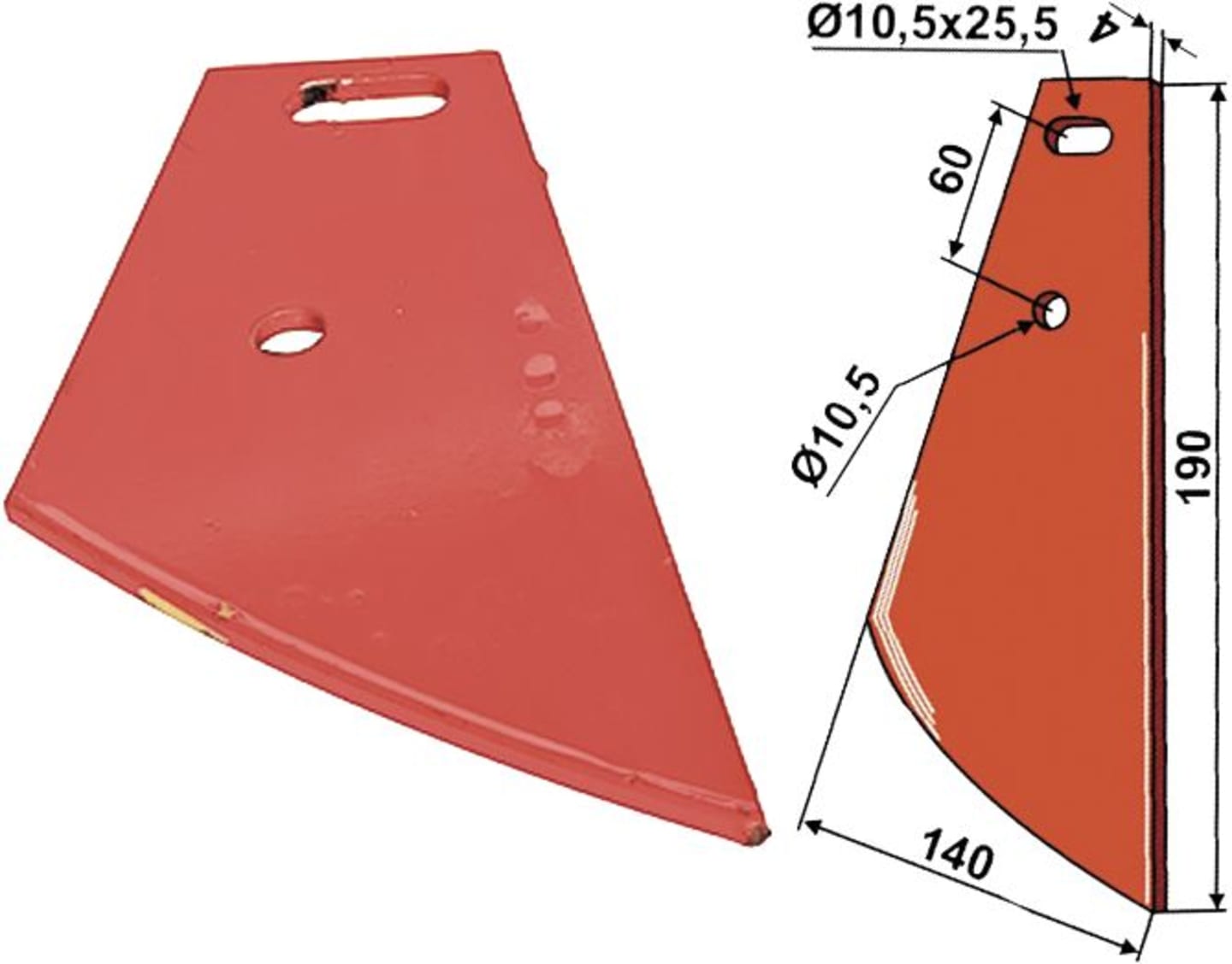 Industriehof® Abstreifblech 190 x 140 x 4 mm, Bohrung 10,5 mm; 25,5 mm, 31-0103