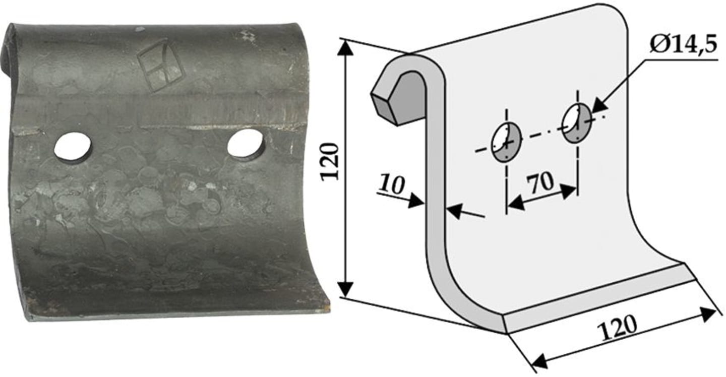 Industriehof® Schlegelmesser 120 x 120 x 10 mm, für Mulcher Dücker, Fehrenbach, 63-IND-66-1
