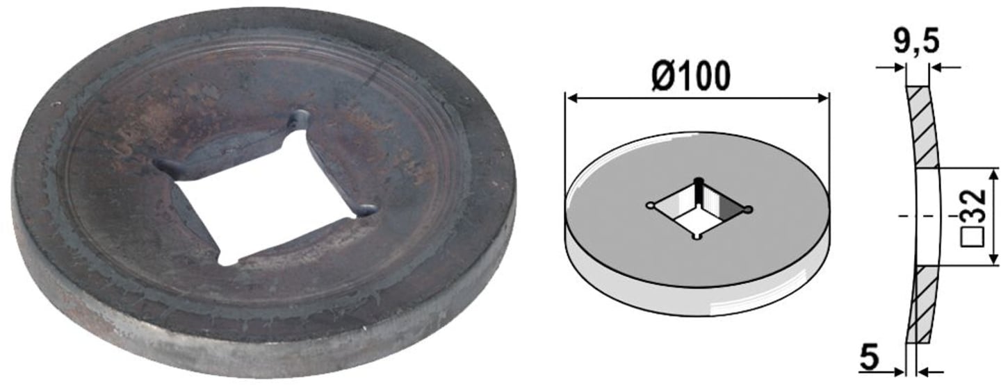 Industriehof® Vorschweißring gewölbt, für Vierkantwelle 28 x 28/30 x 30 mm, 31-0071G