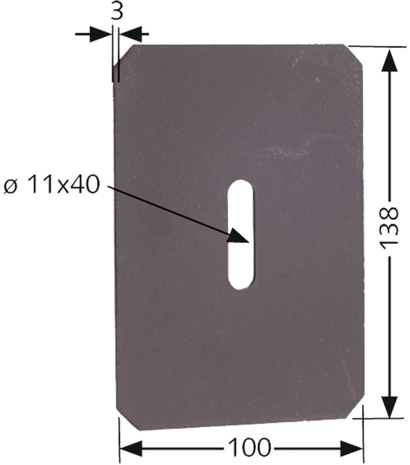 Industriehof® Abstreifer 138 x 100 x 3 mm, Bohrung 40 x 11 mm für Lely Packerwalzen, 51-L113
