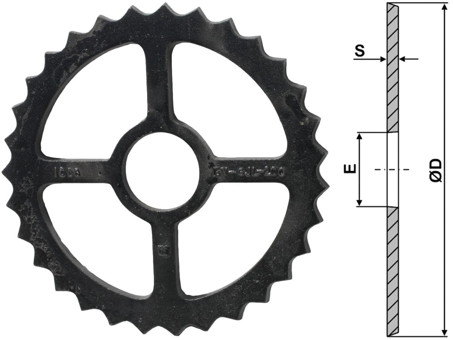 Industriehof® Sternring Ø 530 mm, 120 mm, 18,0 mm, Sphäroguss (GGG60), für universal, 311-535
